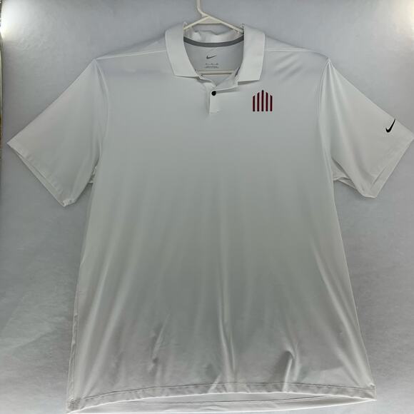 Nike Dri-Fit Mens Short Sleeve Golf Shirt White Size XL - Picture 1 of 13